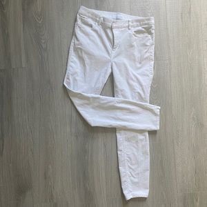 Loft Modern White Skinny Corduroy Pants Size 8